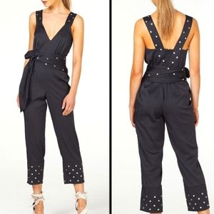 Studded Metallic Black Jumpsuit XS - Stevie May